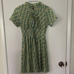 Forever 21 Leafy Green and Yellow Mini Dress